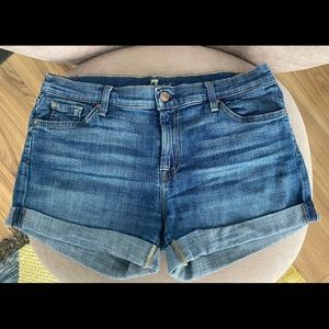 7 For All Mankind Cuffed Jean Shorts - Size 30